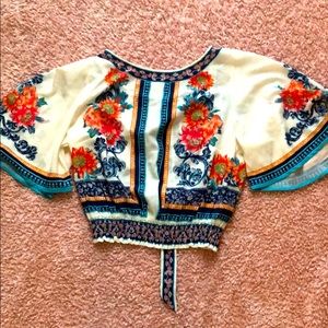 Cropped Blouse size small with open back
